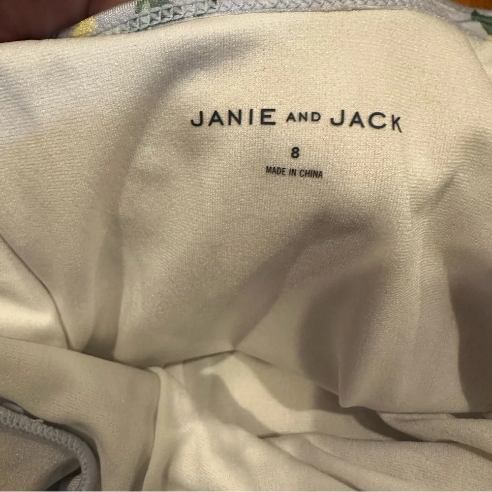 Janie and Jack Girls 8 one-piece light‎ blue ruffled